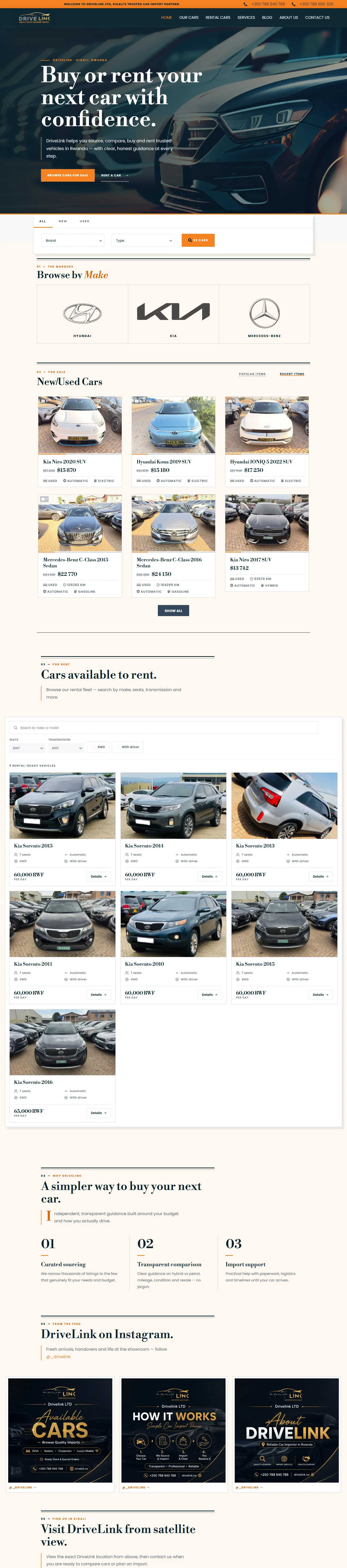 DriveLink website on desktop